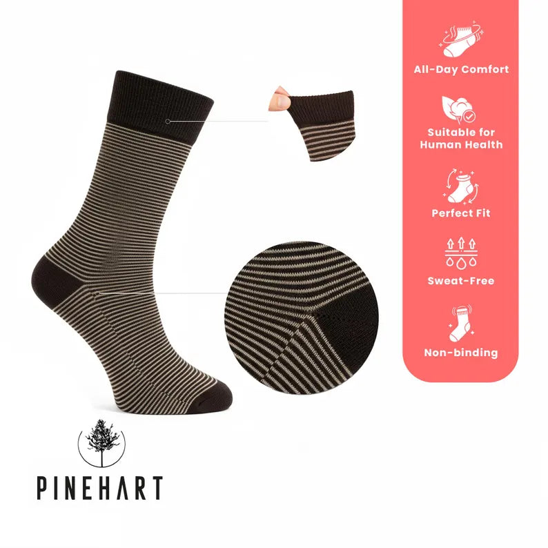 Men's 7-Pack Striped Cotton Blend Crew Socks: Soft & Breathable Everyday Bundle