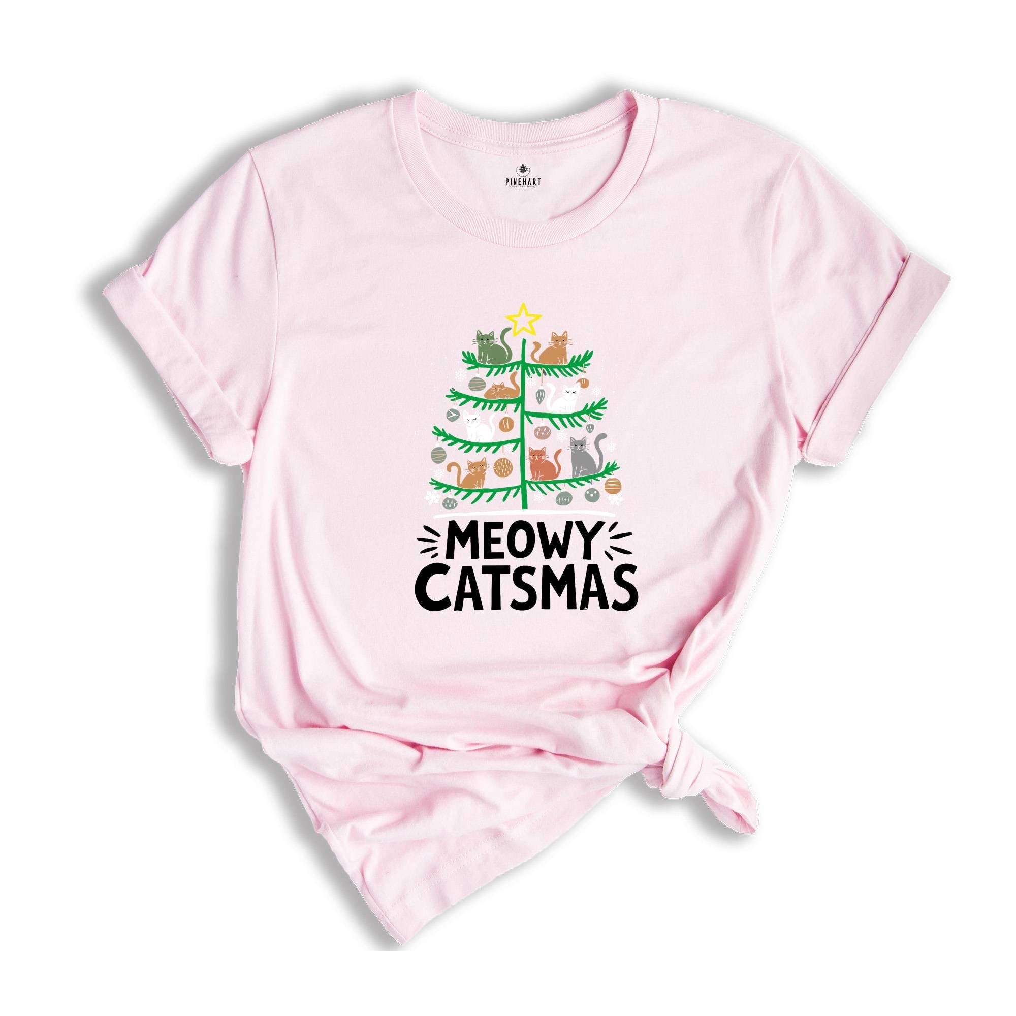 Meowy Catmas Shirt, Meowy Catmas Shirt, Meowy Christmas Cat Mom Shirt, Christmas Cat Lovers Shirt