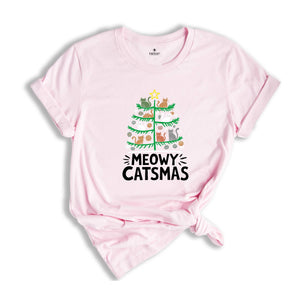Meowy Catmas Shirt, Meowy Catmas Shirt, Meowy Christmas Cat Mom Shirt, Christmas Cat Lovers Shirt
