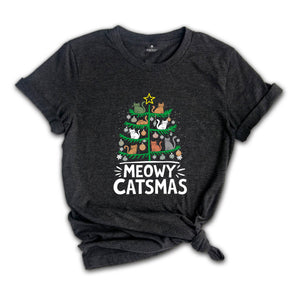Meowy Catmas Shirt, Meowy Catmas Shirt, Meowy Christmas Cat Mom Shirt, Christmas Cat Lovers Shirt