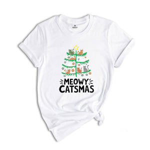 Meowy Catmas Shirt, Meowy Catmas Shirt, Meowy Christmas Cat Mom Shirt, Christmas Cat Lovers Shirt