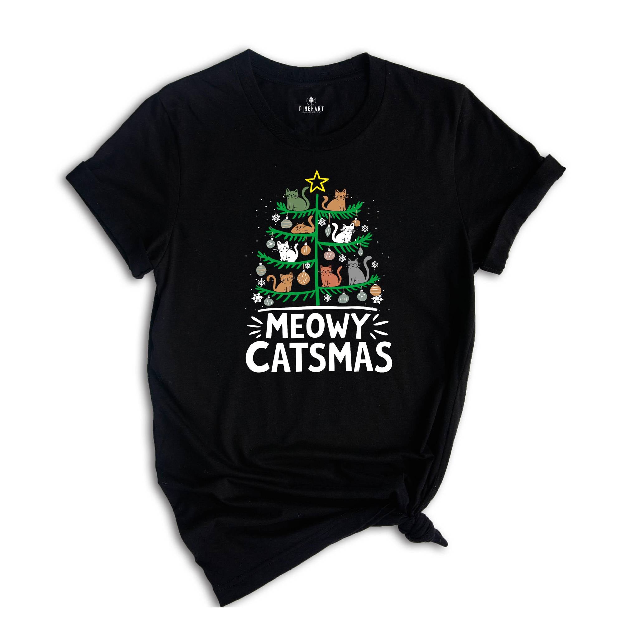 Meowy Catmas Shirt, Meowy Catmas Shirt, Meowy Christmas Cat Mom Shirt, Christmas Cat Lovers Shirt