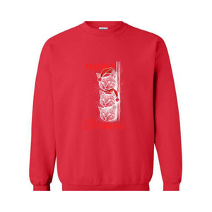 Meowy Christmas Sweatshirt, Christmas Sweatshirt, Christmas Cat Hoodie, Christmas Cat Hoodie, Merry Hoodie, Christmas Gift Hoodie