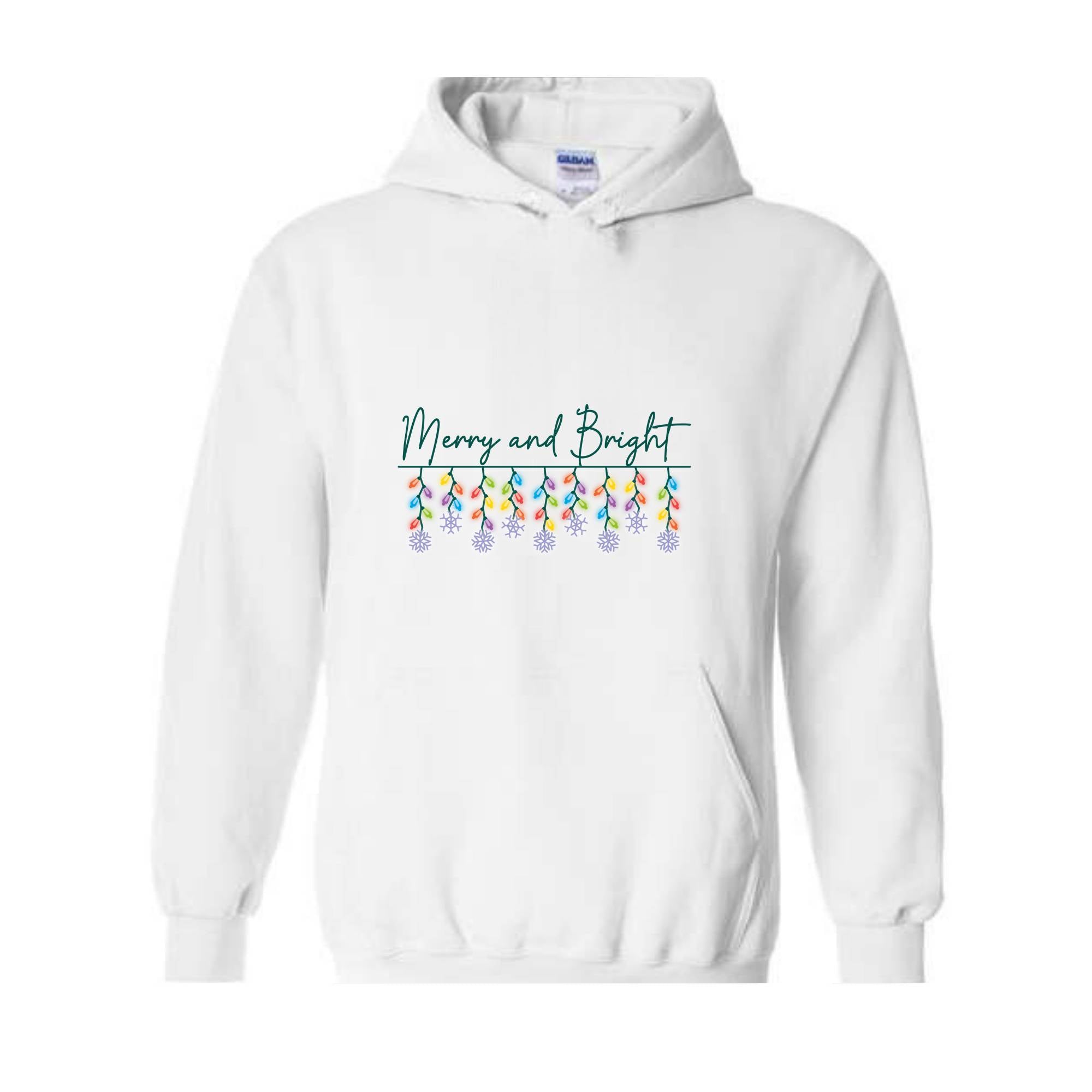 Merry and Bright Christmas Lights Sweatshirt, Xmas Sweatshirt, Christmas Pajamas, Christmas Outfit, Holiday Hoodie, Merry & Bright Gift