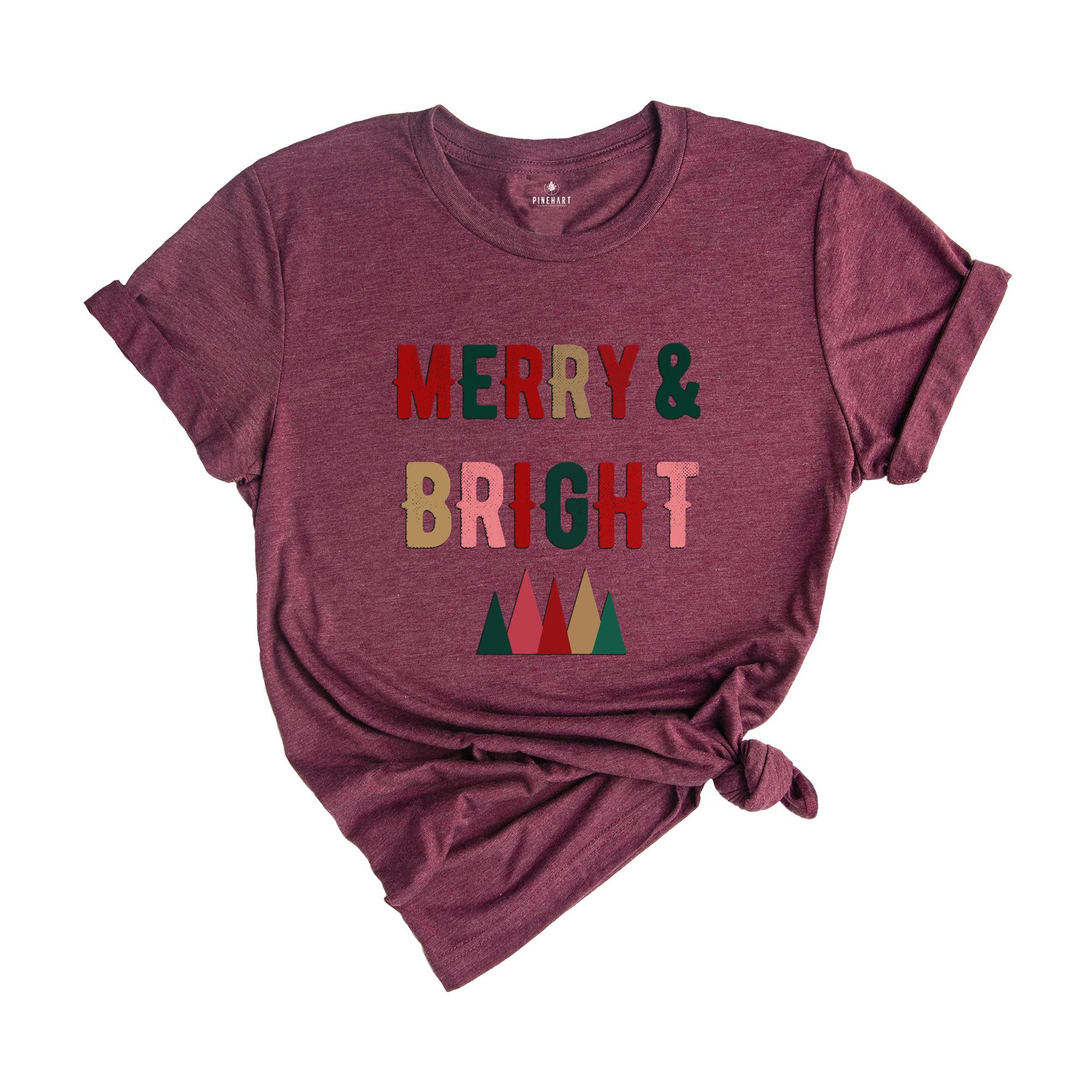 Merry and Bright Shirt, Merry Shirt, Christmas Shirt, Merry Christmas, Christmas Vibes, Christmas Funny Shirt, Women Shirt