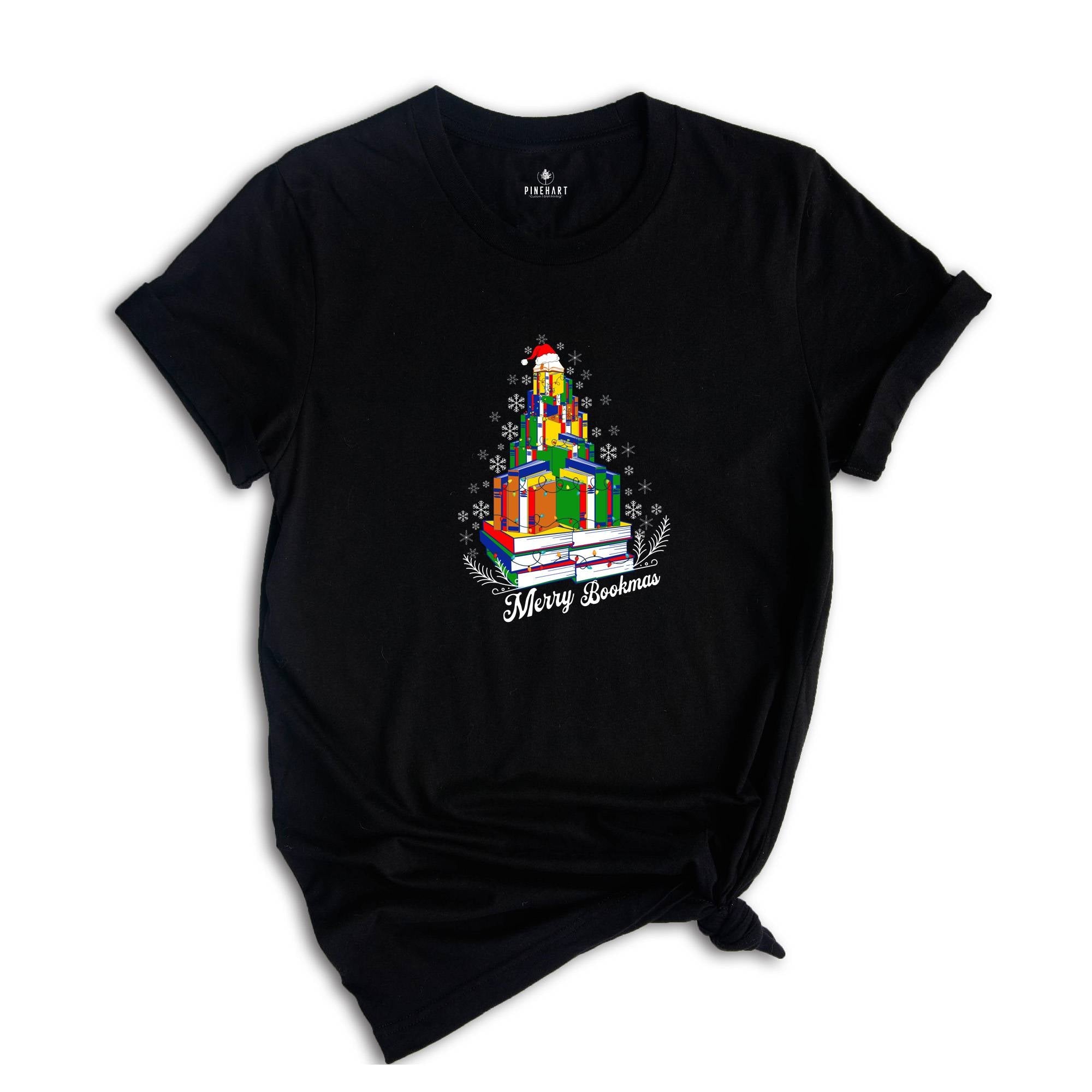 Merry Bookmas Shirt, Christmas Books Tree, Christmas Librarian T-Shirt, Christmas Teacher Gift, Christmas Librarian Gift