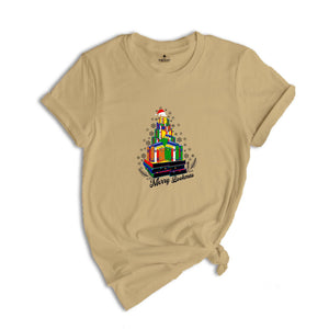 Merry Bookmas Shirt, Christmas Books Tree, Christmas Librarian T-Shirt, Christmas Teacher Gift, Christmas Librarian Gift