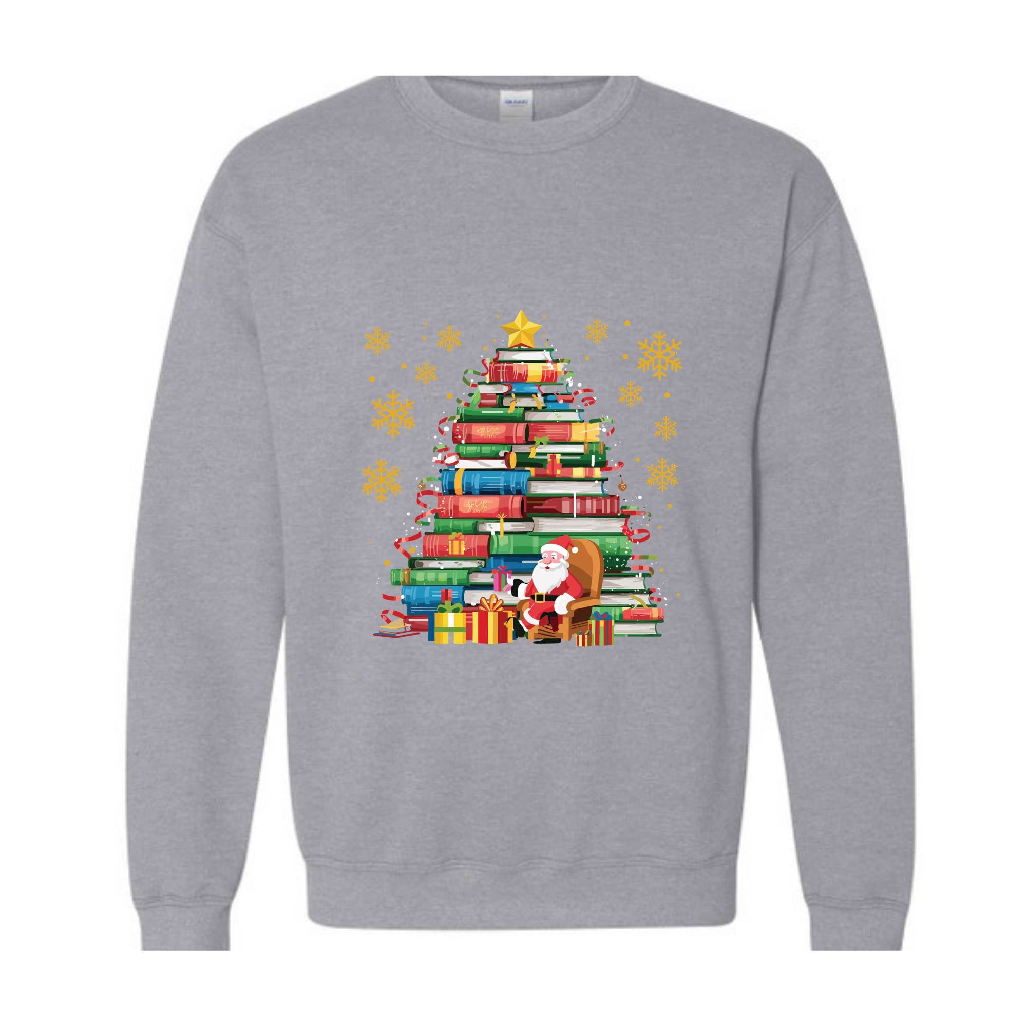 Merry Christmas Hoodie, Christmas Hoodies, Christmas Sweater, Christmas Family Matching Hoodie, Book Shelf Sweatshirt