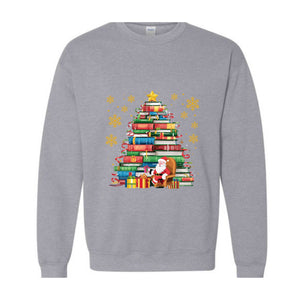 Merry Christmas Hoodie, Christmas Hoodies, Christmas Sweater, Christmas Family Matching Hoodie, Book Shelf Sweatshirt