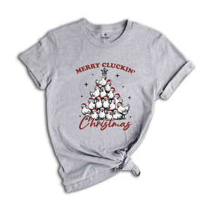 Merry Cluckin' Christmas Shirt, Christmas Farmhouse T-Shirt, Merry Christmas Chickens Tee, Christmas Farm Gift, Festive Chicken Holiday