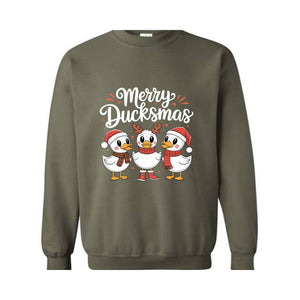 Merry Duckmas Sweatshirt, Ducks Christmas Hoodie, Duck Lover Christmas Gifts, Funny Christmas Hoodie, Christmas Sweatshirt