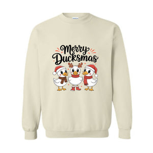 Merry Duckmas Sweatshirt, Ducks Christmas Hoodie, Duck Lover Christmas Gifts, Funny Christmas Hoodie, Christmas Sweatshirt