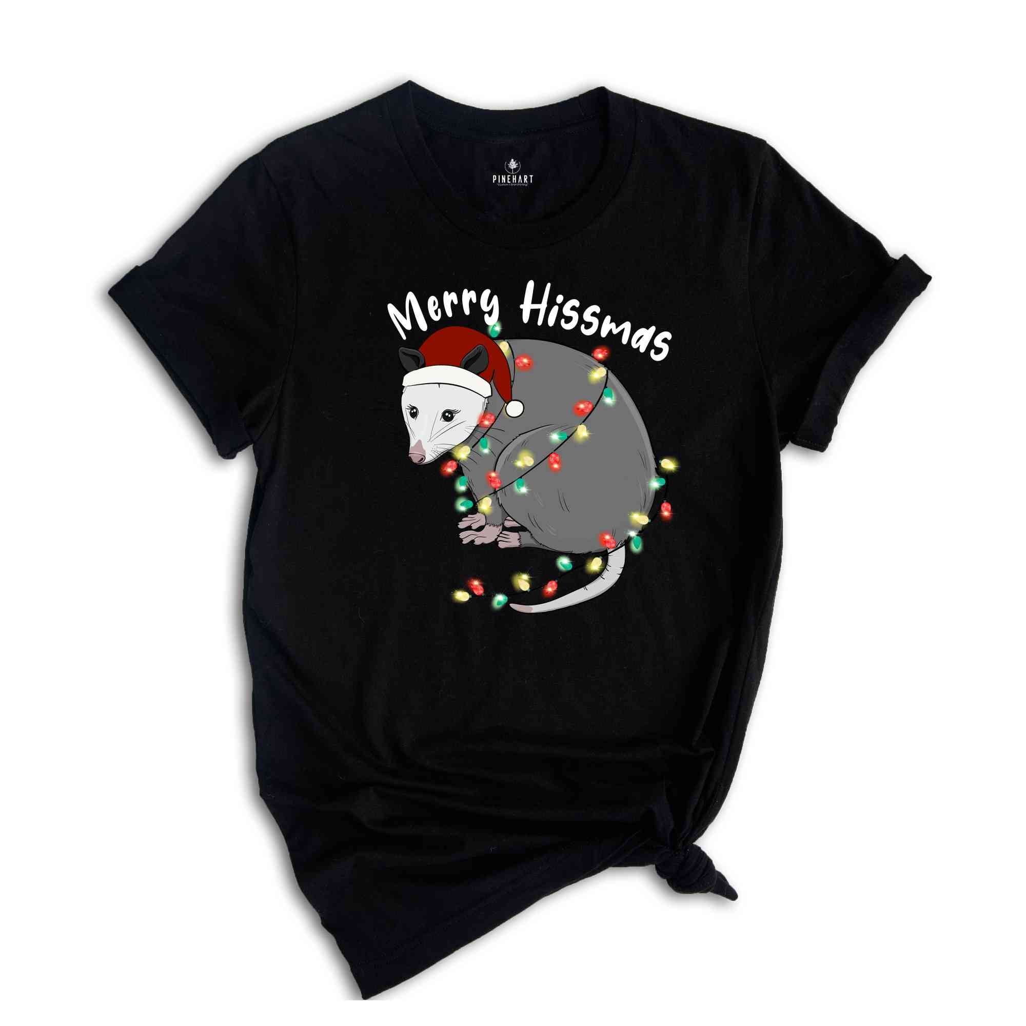 Merry Hissmas T-Shirt, Opossum Shirt, Cute Christmas Opossum T-Shirt, Christmas Gift, Funny Christmas Costume, Cute Animal Shirt