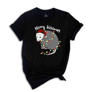 Merry Hissmas T-Shirt, Opossum Shirt, Cute Christmas Opossum T-Shirt, Christmas Gift, Funny Christmas Costume, Cute Animal Shirt