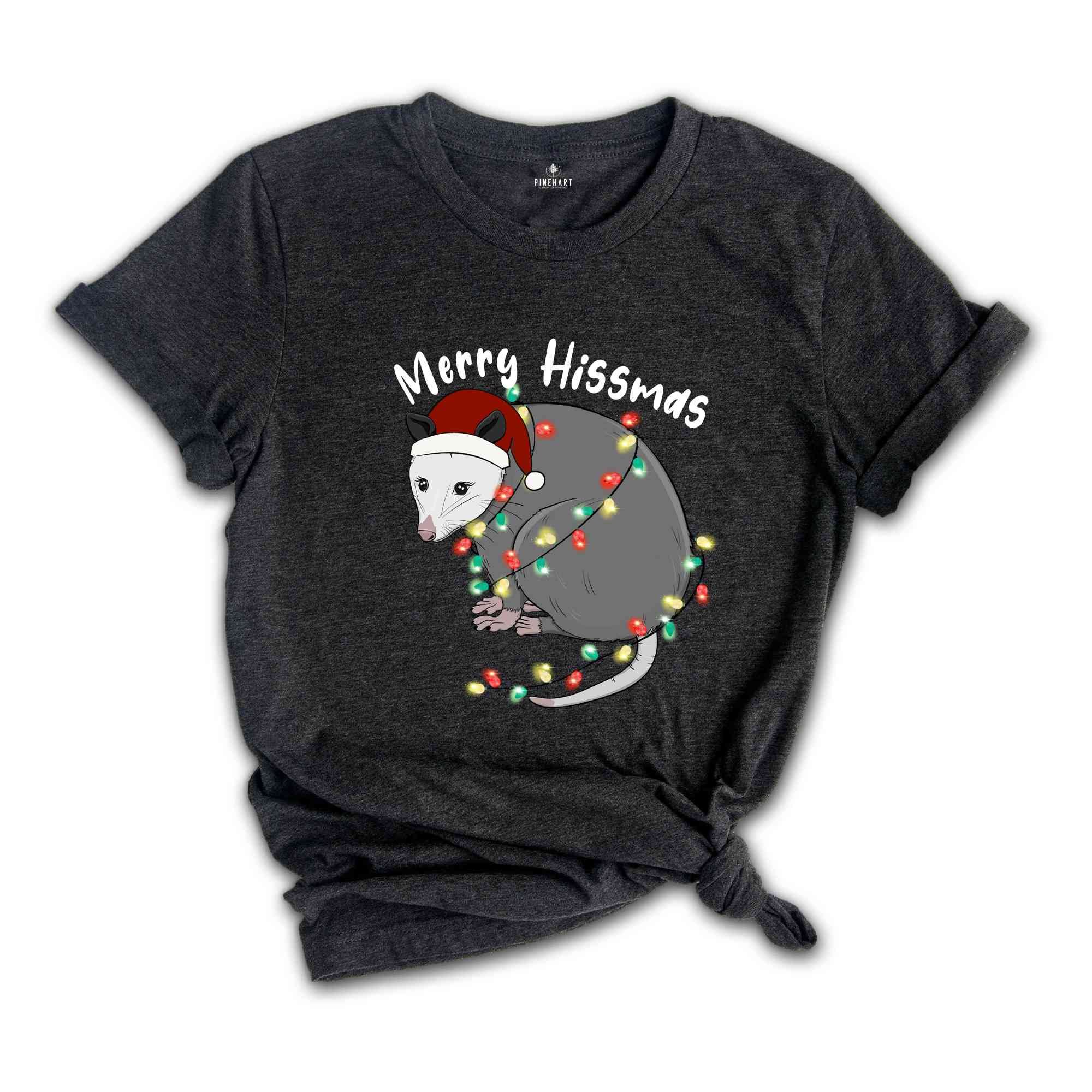 Merry Hissmas T-Shirt, Opossum Shirt, Cute Christmas Opossum T-Shirt, Christmas Gift, Funny Christmas Costume, Cute Animal Shirt
