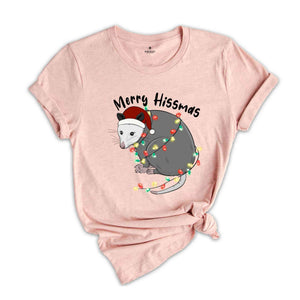 Merry Hissmas T-Shirt, Opossum Shirt, Cute Christmas Opossum T-Shirt, Christmas Gift, Funny Christmas Costume, Cute Animal Shirt
