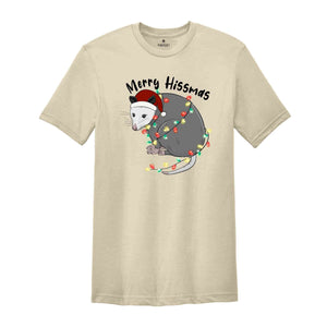Merry Hissmas T-Shirt, Opossum Shirt, Cute Christmas Opossum T-Shirt, Christmas Gift, Funny Christmas Costume, Cute Animal Shirt