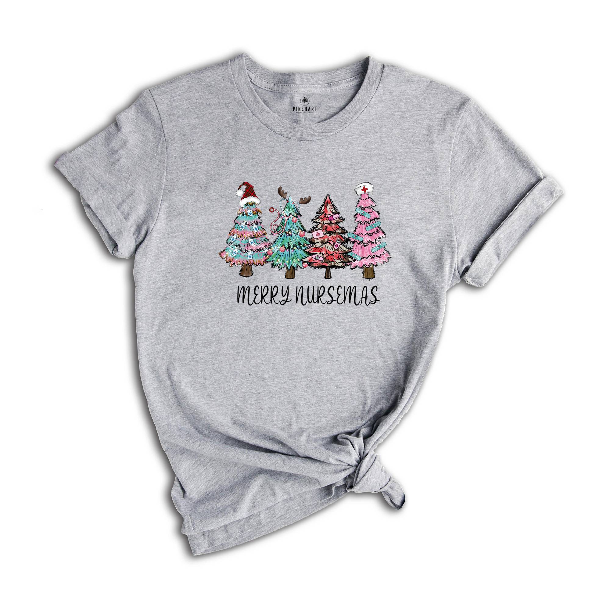 Merry Nursemas Shirt, Christmas Tree T-Shirt, Holiday Apparel, Nurse Life Shirt, Funny Nurse Shirt, Xmas Nurse Shirt
