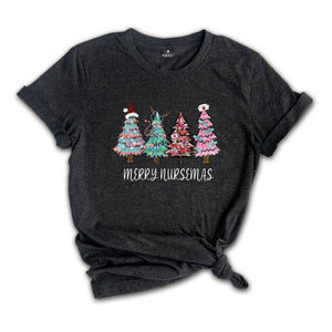 Merry Nursemas Shirt, Christmas Tree T-Shirt, Holiday Apparel, Nurse Life Shirt, Funny Nurse Shirt, Xmas Nurse Shirt