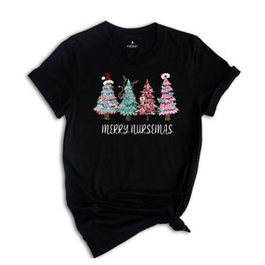 Merry Nursemas Shirt, Christmas Tree T-Shirt, Holiday Apparel, Nurse Life Shirt, Funny Nurse Shirt, Xmas Nurse Shirt
