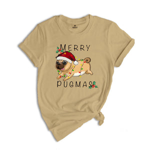 Merry Pugmas Shirt, Cute Dog Shirt, Xmas Pug Shirt, Pug Mom Shirt, Gift for Pug Owner, Dog Mom Xmas Shirt, Christmas Party Tee