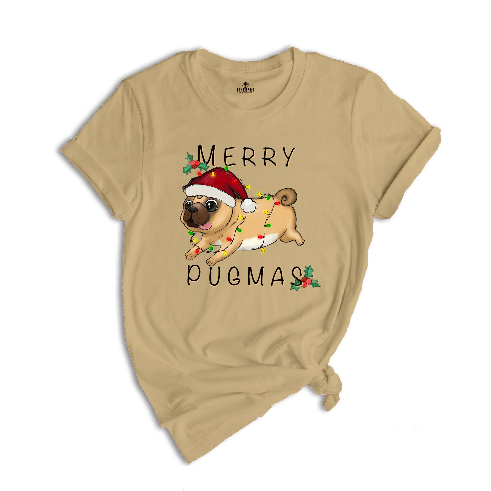 Merry Pugmas Shirt, Cute Dog Shirt, Xmas Pug Shirt, Pug Mom Shirt, Gift for Pug Owner, Dog Mom Xmas Shirt, Christmas Party Tee
