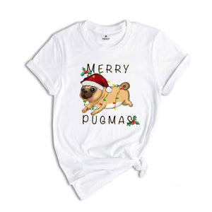 Merry Pugmas Shirt, Cute Dog Shirt, Xmas Pug Shirt, Pug Mom Shirt, Gift for Pug Owner, Dog Mom Xmas Shirt, Christmas Party Tee