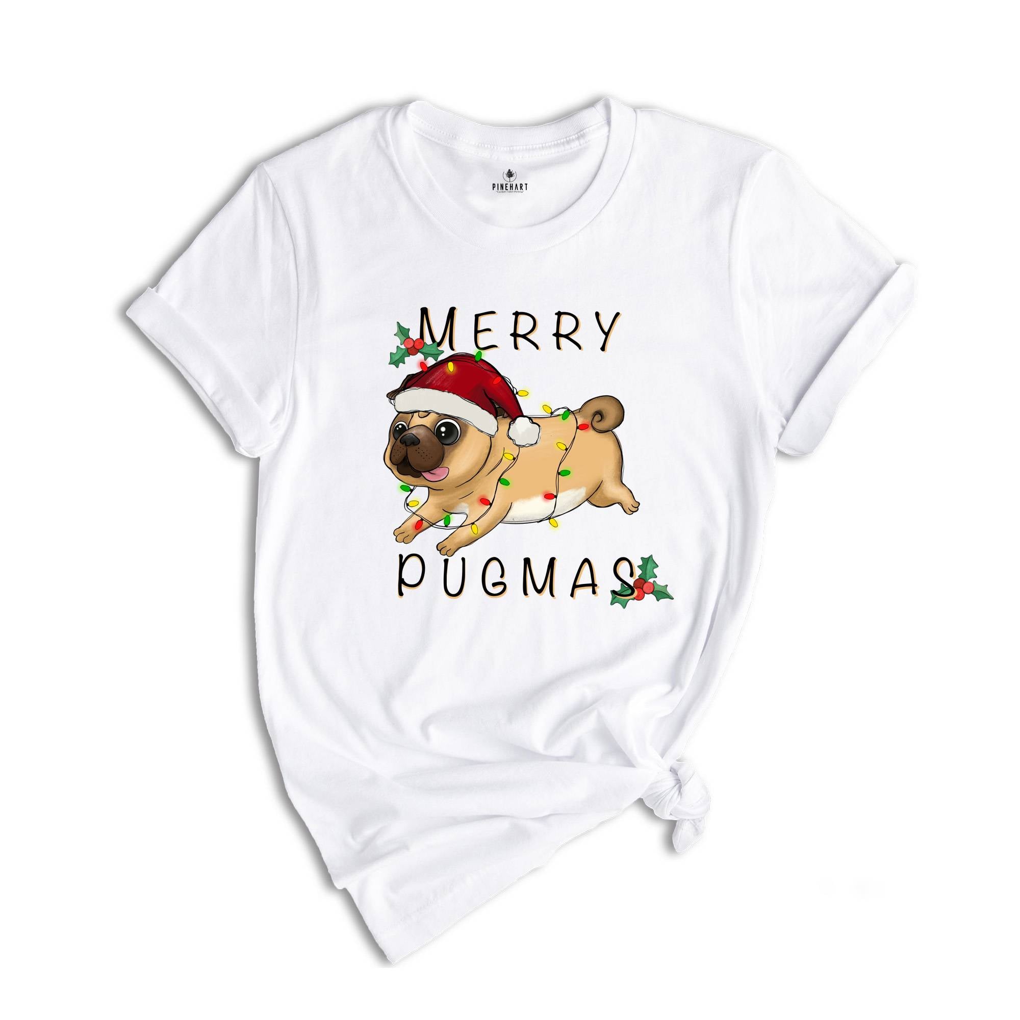 Merry Pugmas Shirt, Cute Dog Shirt, Xmas Pug Shirt, Pug Mom Shirt, Gift for Pug Owner, Dog Mom Xmas Shirt, Christmas Party Tee