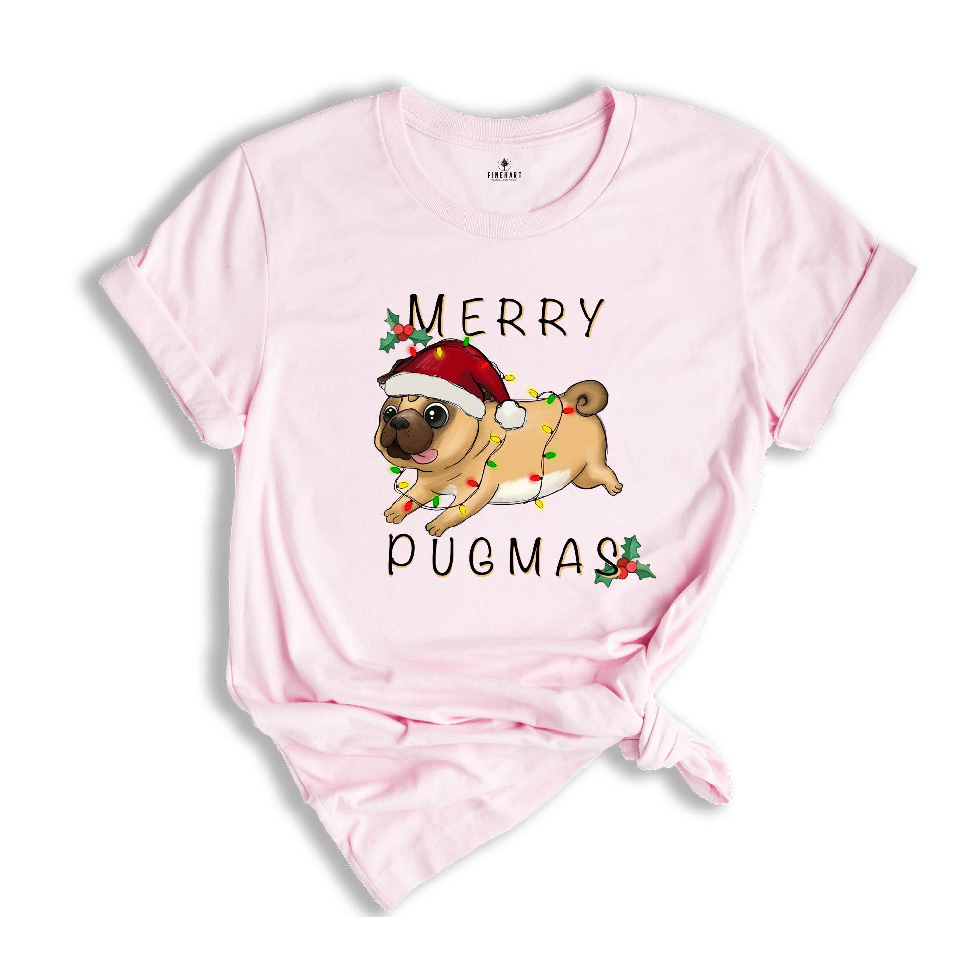 Merry Pugmas Shirt, Cute Dog Shirt, Xmas Pug Shirt, Pug Mom Shirt, Gift for Pug Owner, Dog Mom Xmas Shirt, Christmas Party Tee