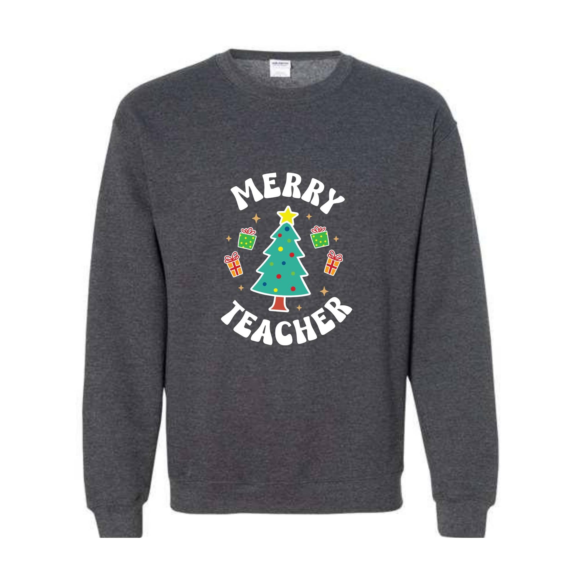 Merry Teacher Tree Sweatshirt, Christmas Party Hoodie, Christmas Vibes, Xmas Teacher Gift, Christmas Outfit, Christmas Family Gift