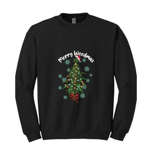 Merry Weedmas Sweatshirt, Christmas Tree Sweatshirt, Christmas Sweatshirt, Santa Claus Sweatshirt, Christmas Gift