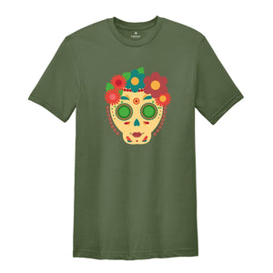 Mexican Skulls Tee, Skulls Shirt, Mexican T-Shirt, Mexican Fashion, Skull and Roses Tee, Colorful Skulls