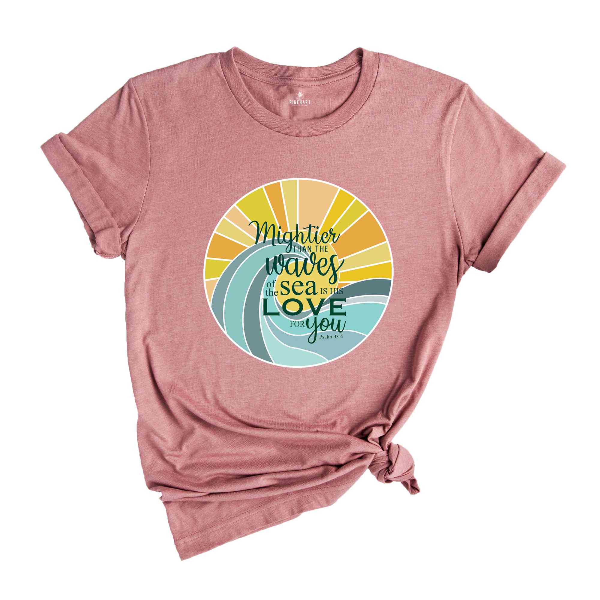 Mightier Than The Waves Of The Sea Is His Love For You Shirt, Religious Tee, Inspirational T-shirt, Funny Christian Tee