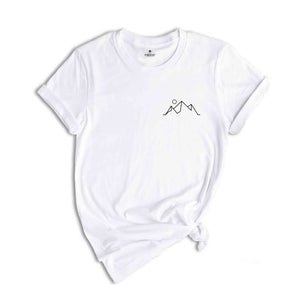 Minimalist Mountain Shirt, Mountain Line T-Shirt, Aesthetics T-Shirt, Pocket Mountain Shirt, Hiking Buddy T-Shirt, Nature Lover Gift