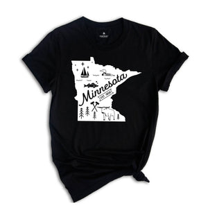 Minnesota State Shirt, Minnesota State Map, Minnesota Home Shirt, Minnesota Travel Gifts, Minnesota State Symbols Shirt