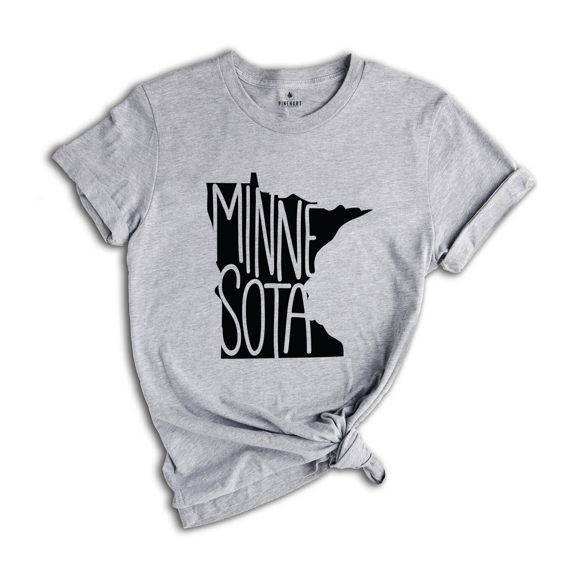 Minnesota State Shirts, Minnesota State Map Shirt, Minnesota Travel Gifts, Minnesota Clothing, Minnesota Sweatshirt, Minnesota Apparel