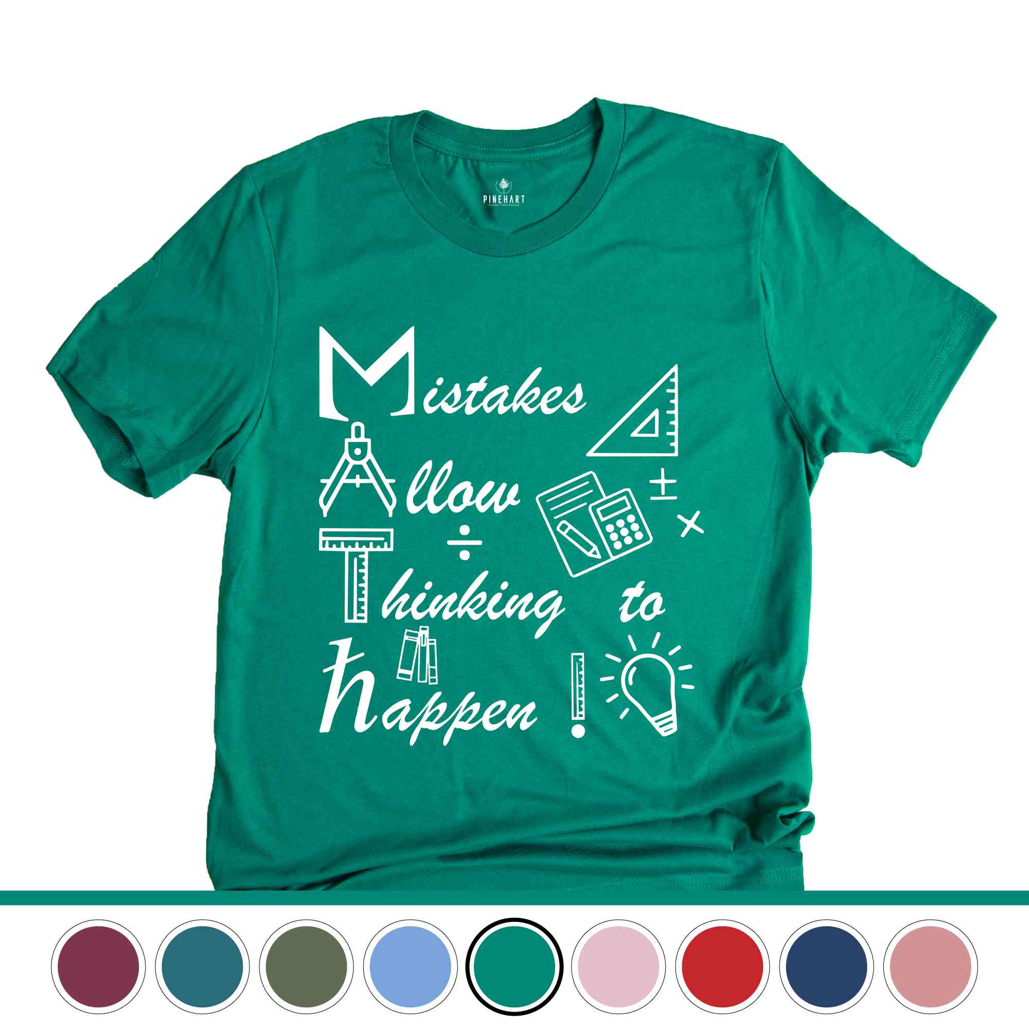 Mistakes Allow Thinking to Happen Shirt, Funny Math Shirt, Math Geek T-Shirt, Math Teacher Gift, Teacher Apparel, Mathematician Tee
