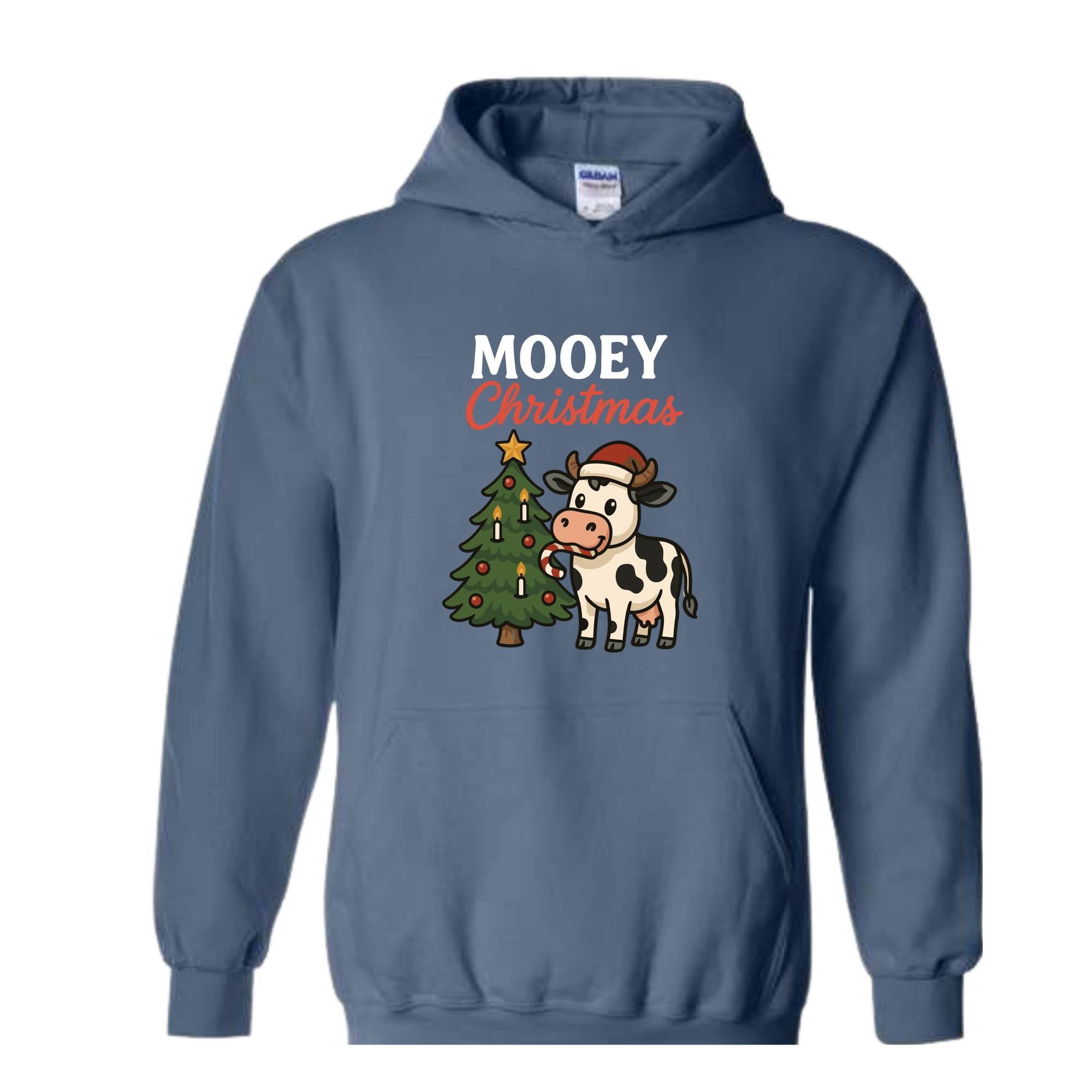 Mooey Christmas Sweatshirt, Christmas Sweater, Christmas Cow Hoodie, Christmas Family Hoodie, Christmas Gifts, Western Christmas Hoodie