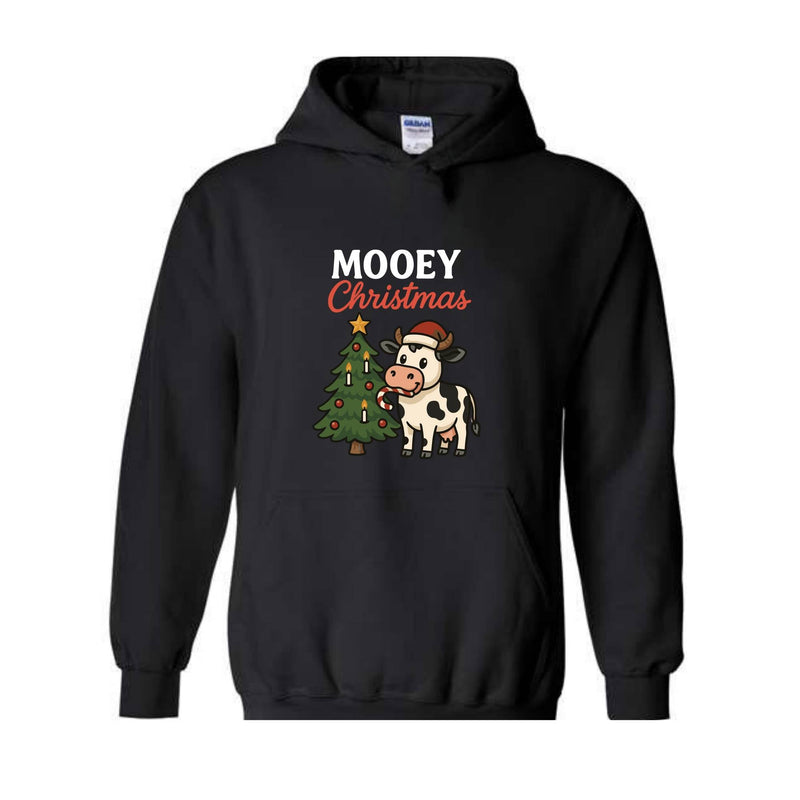 Mooey Christmas Sweatshirt, Christmas Sweater, Christmas Cow Hoodie, Christmas Family Hoodie, Christmas Gifts, Western Christmas Hoodie