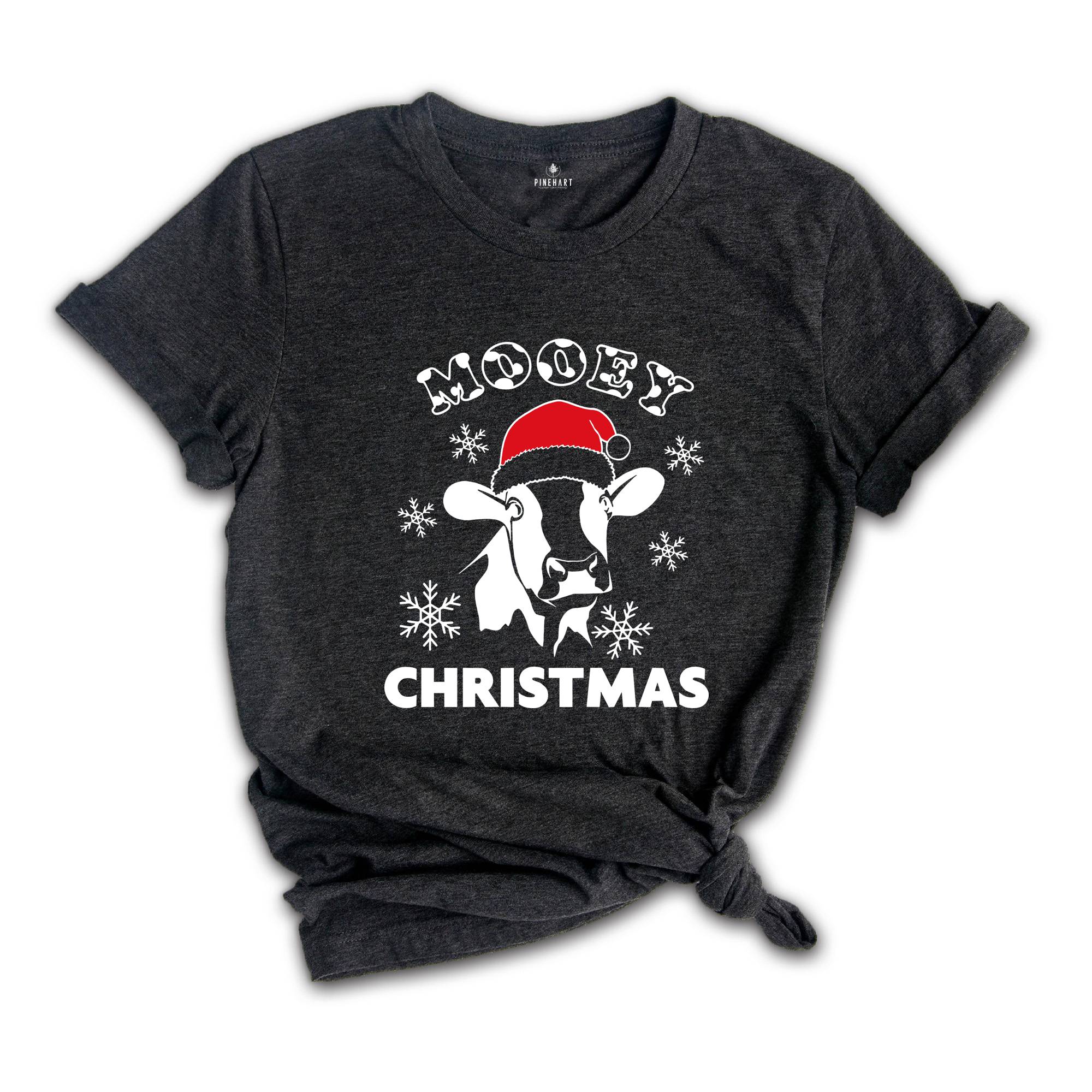 Mooey Christmas T-Shirt, Christmas Cow Costume, Christmas Farm Shirt, Cool Cow Tee, Holiday Apparel, Xmas Farmer Gift