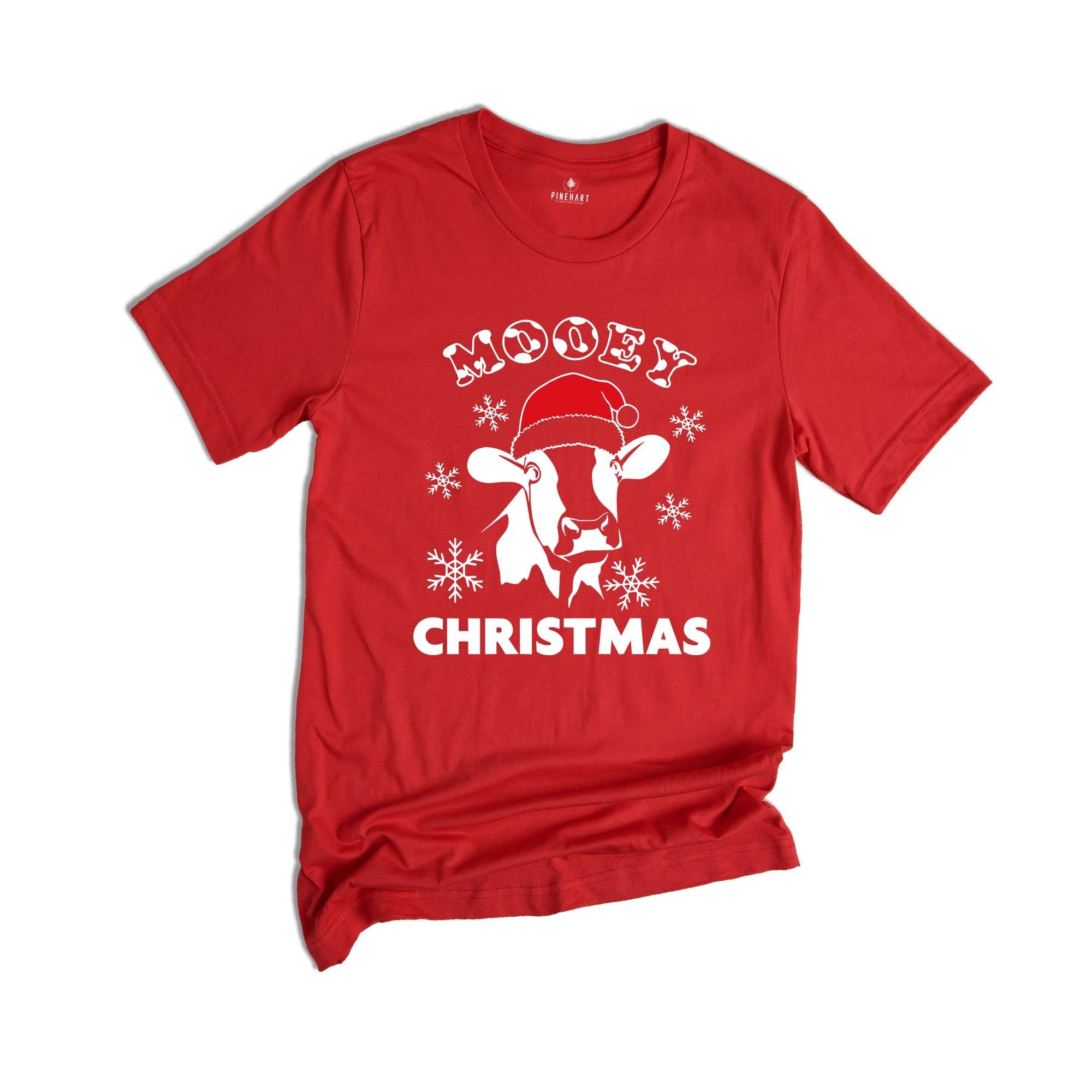 Mooey Christmas T-Shirt, Christmas Cow Costume, Christmas Farm Shirt, Cool Cow Tee, Holiday Apparel, Xmas Farmer Gift