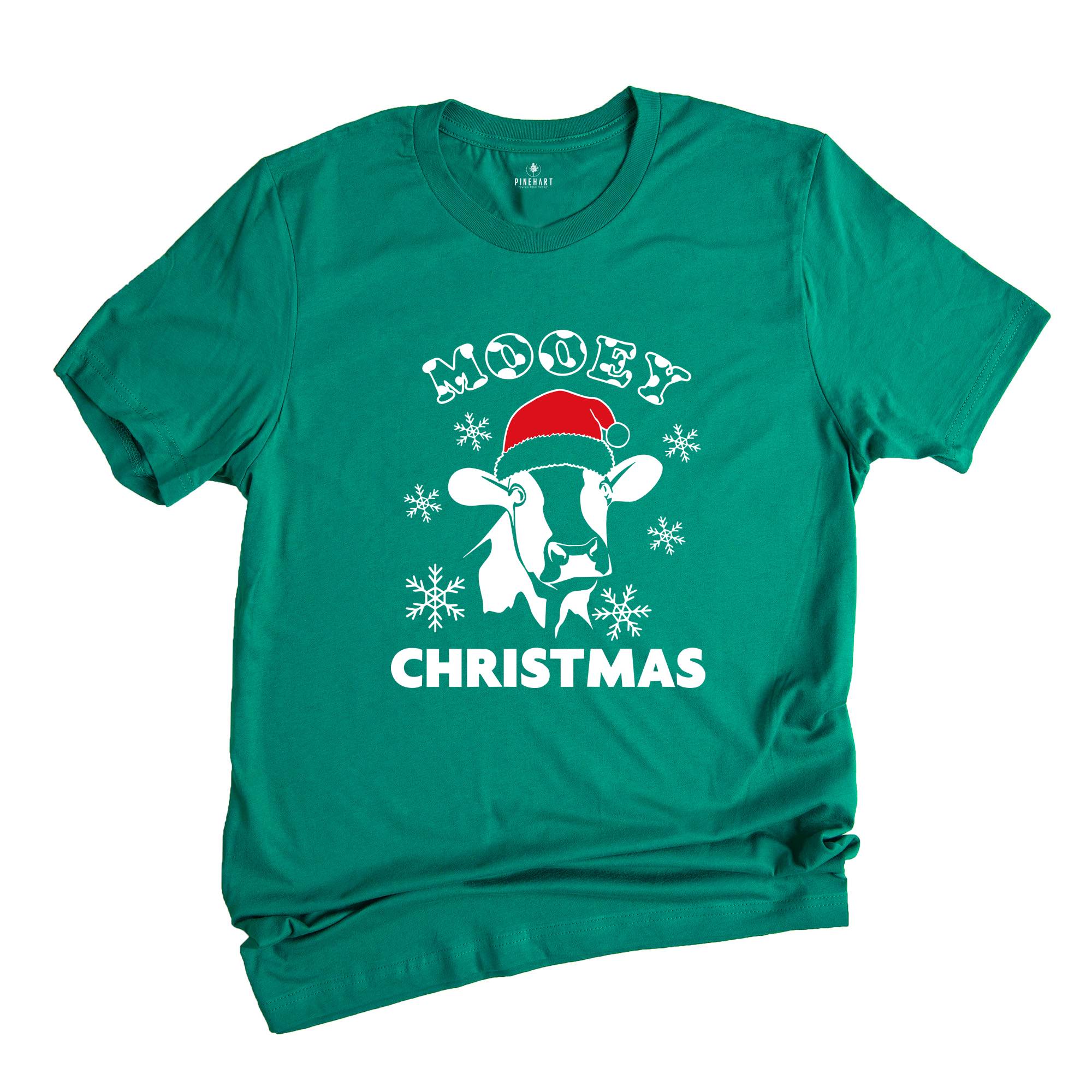 Mooey Christmas T-Shirt, Christmas Cow Costume, Christmas Farm Shirt, Cool Cow Tee, Holiday Apparel, Xmas Farmer Gift