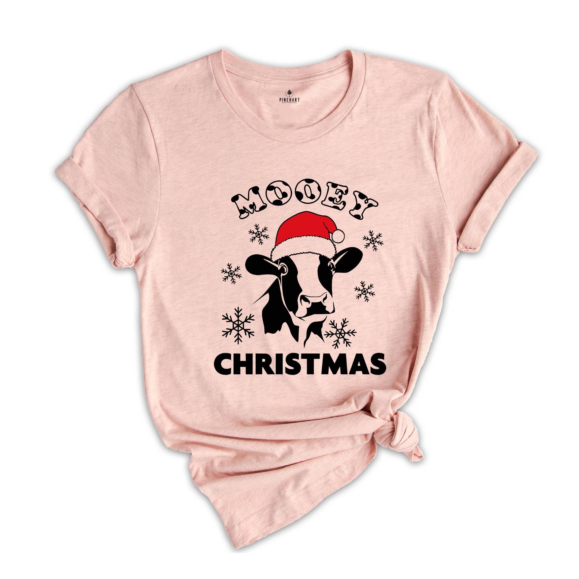 Mooey Christmas T-Shirt, Christmas Cow Costume, Christmas Farm Shirt, Cool Cow Tee, Holiday Apparel, Xmas Farmer Gift