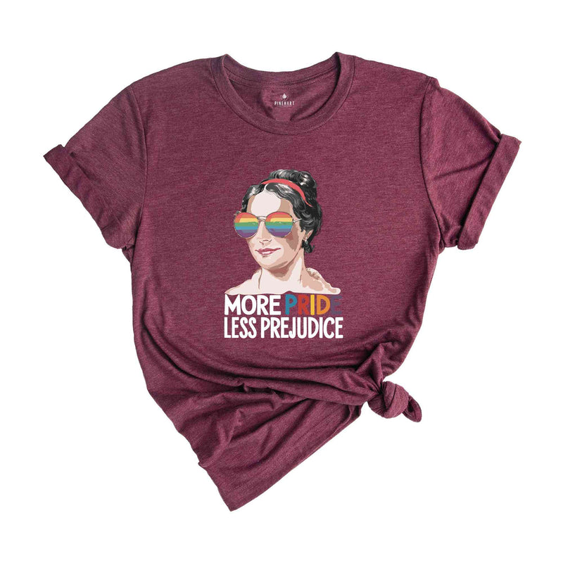 More Pride Less Prejudice, Funny LGBTQ Shirt, Proud Ally Shirt, Pride Month Shirt, Supporting Lgbt People Shirt, Jane Austen Shirt