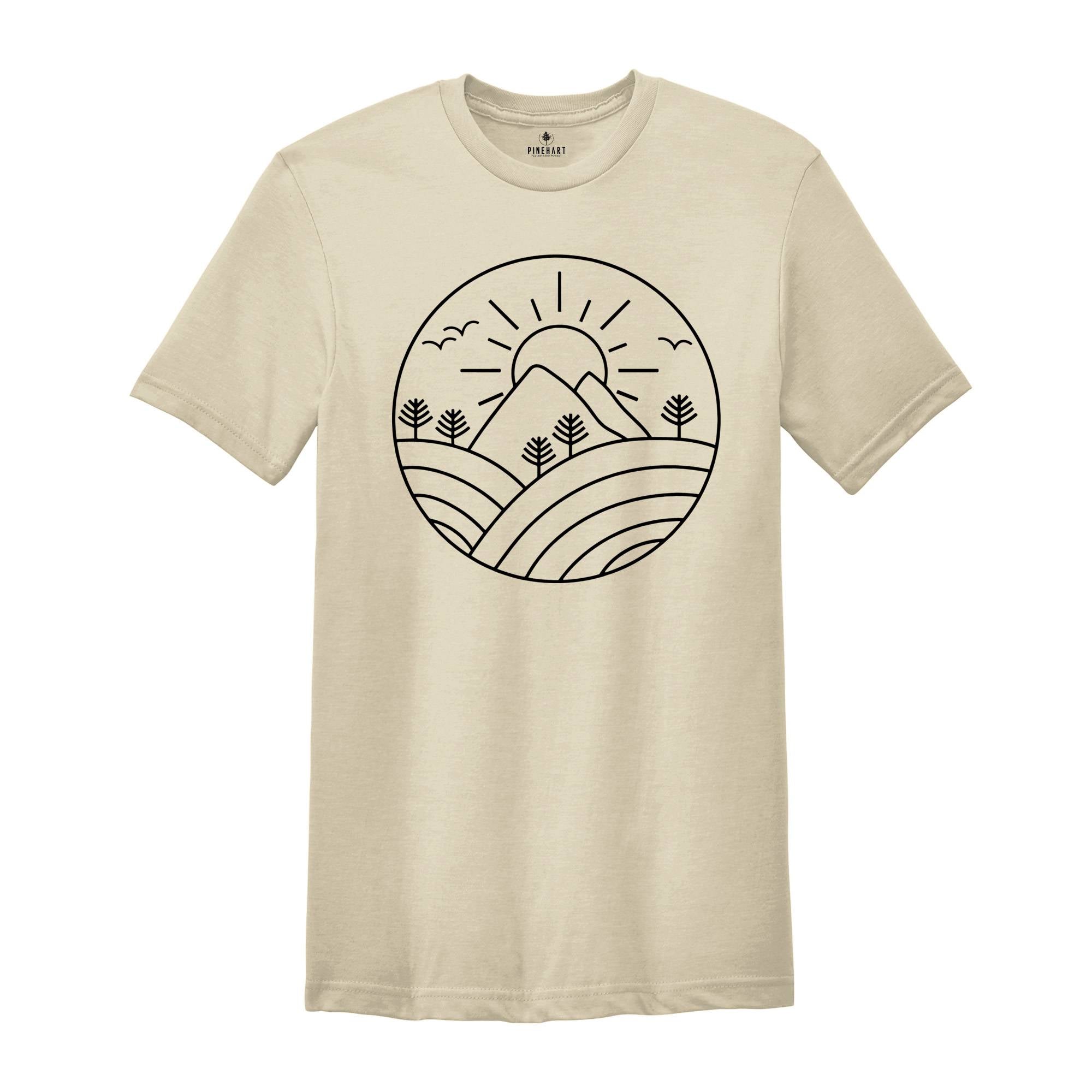 Mountain Scene Shirt, Hiking Shirt, Sunny Mountain Shirt, Mountain Calling Tee, Adventure Shirt, Wanderlust Shirt