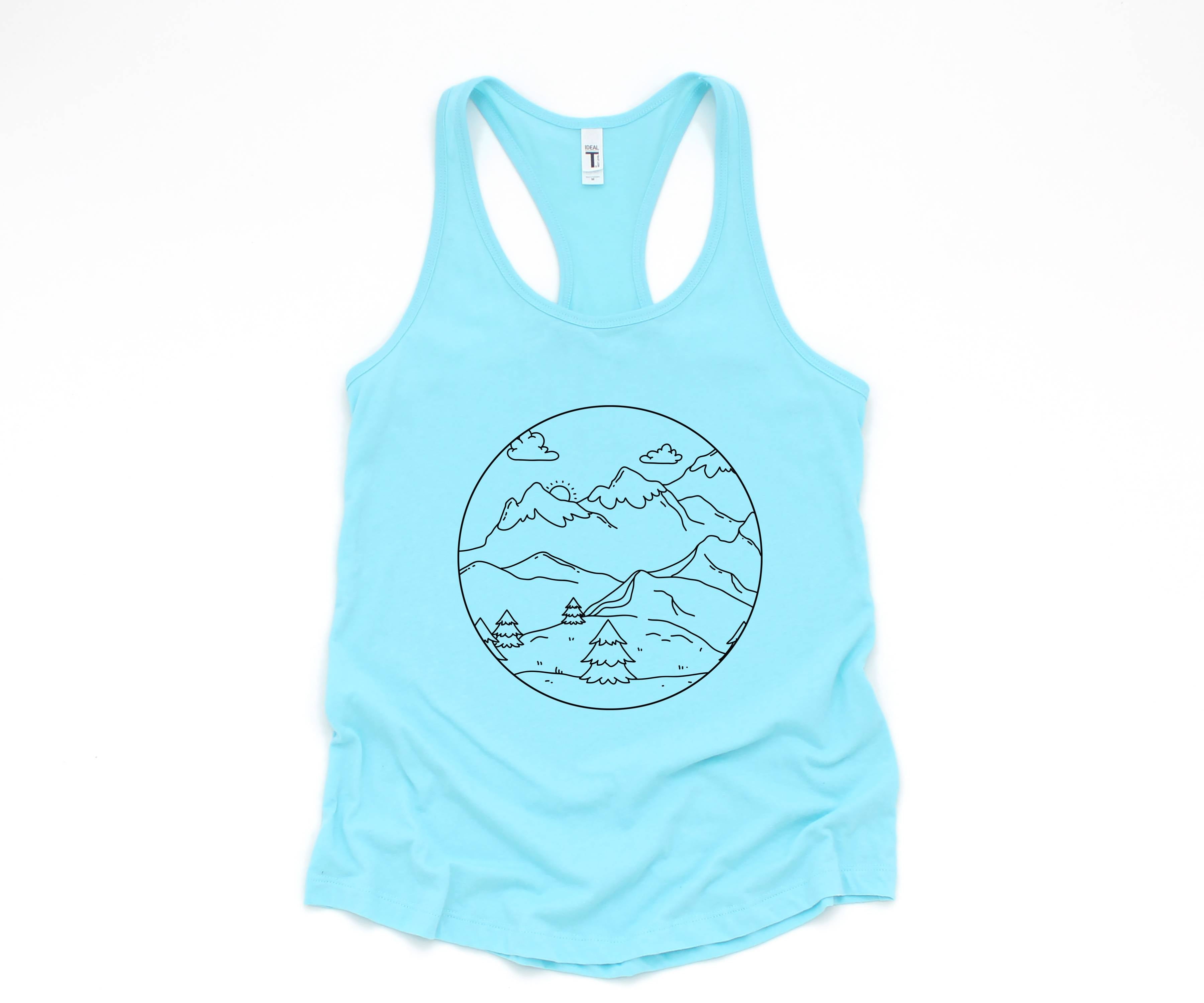 Mountain Sunrise Tank Top, Mountains Tank Top, Sunrise Tank Top, Clouds Tank Top, Boho Tank Top, Trees Tank Top, Hippie Tank Top, Sun Tank