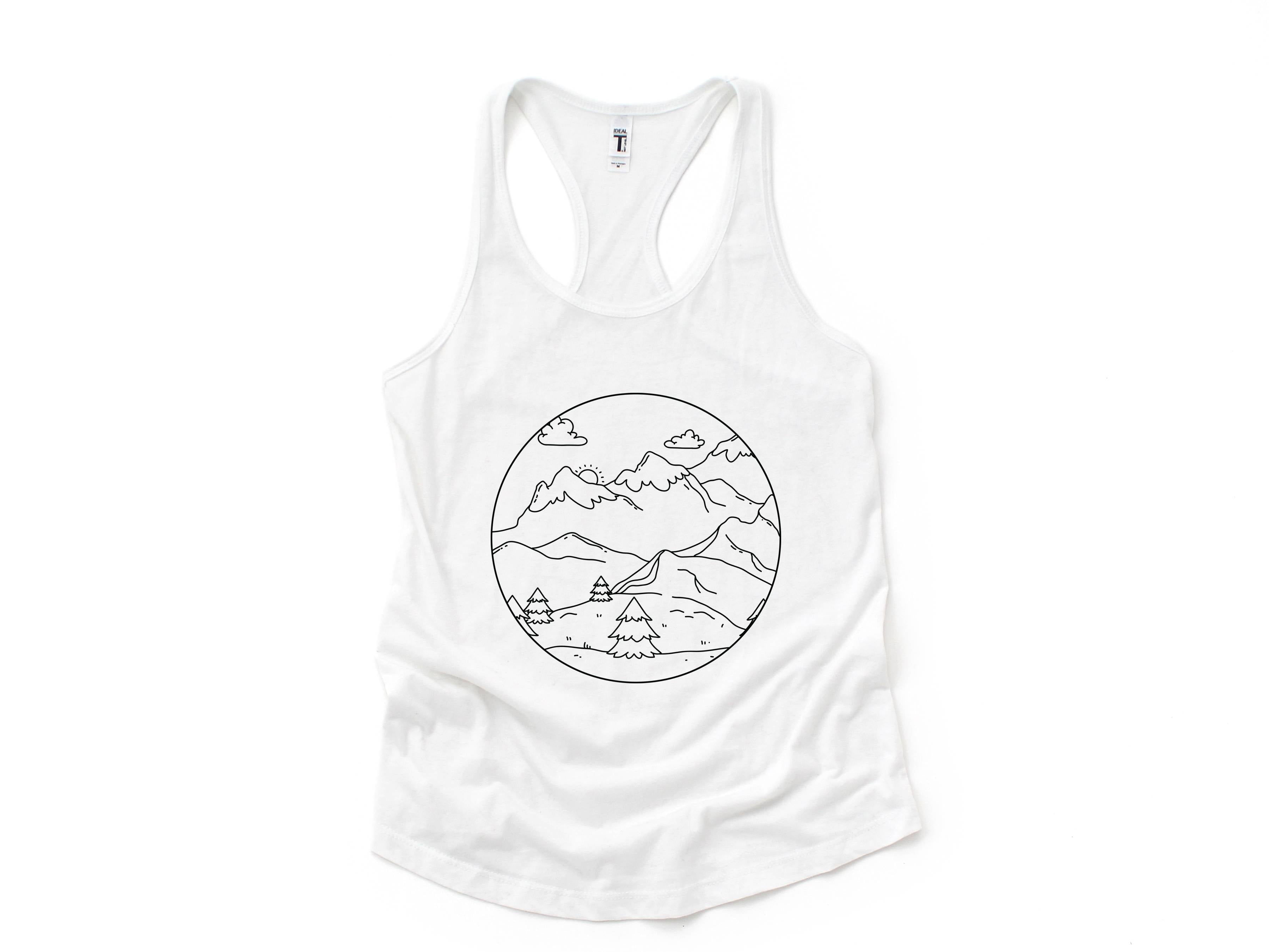 Mountain Sunrise Tank Top, Mountains Tank Top, Sunrise Tank Top, Clouds Tank Top, Boho Tank Top, Trees Tank Top, Hippie Tank Top, Sun Tank