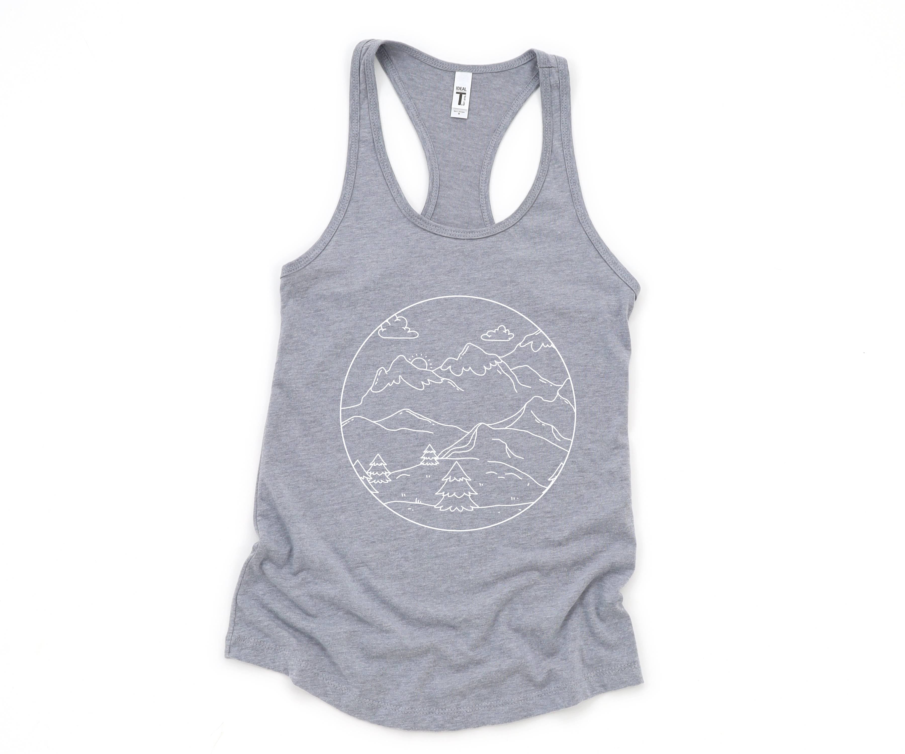 Mountain Sunrise Tank Top, Mountains Tank Top, Sunrise Tank Top, Clouds Tank Top, Boho Tank Top, Trees Tank Top, Hippie Tank Top, Sun Tank