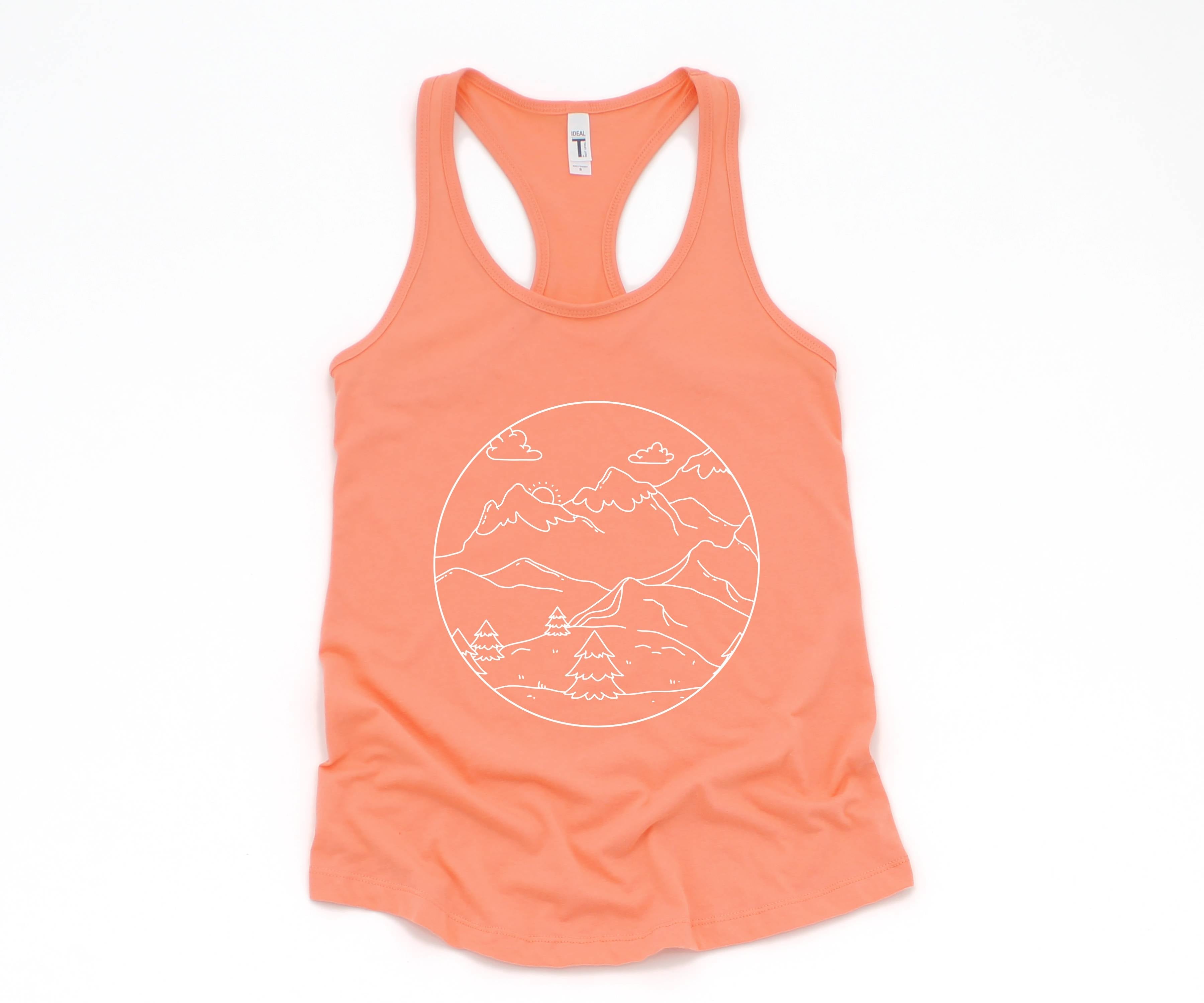 Mountain Sunrise Tank Top, Mountains Tank Top, Sunrise Tank Top, Clouds Tank Top, Boho Tank Top, Trees Tank Top, Hippie Tank Top, Sun Tank