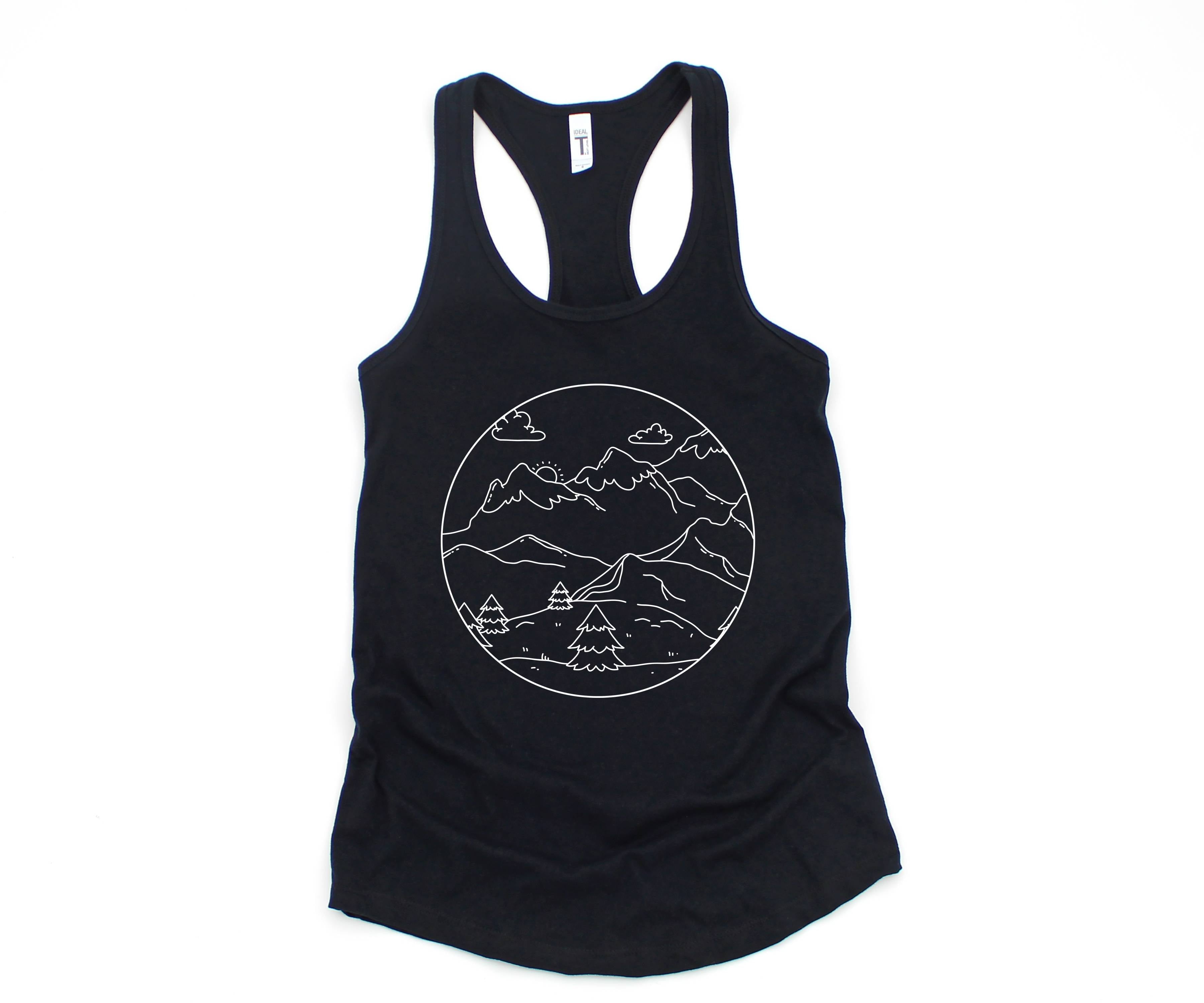 Mountain Sunrise Tank Top, Mountains Tank Top, Sunrise Tank Top, Clouds Tank Top, Boho Tank Top, Trees Tank Top, Hippie Tank Top, Sun Tank